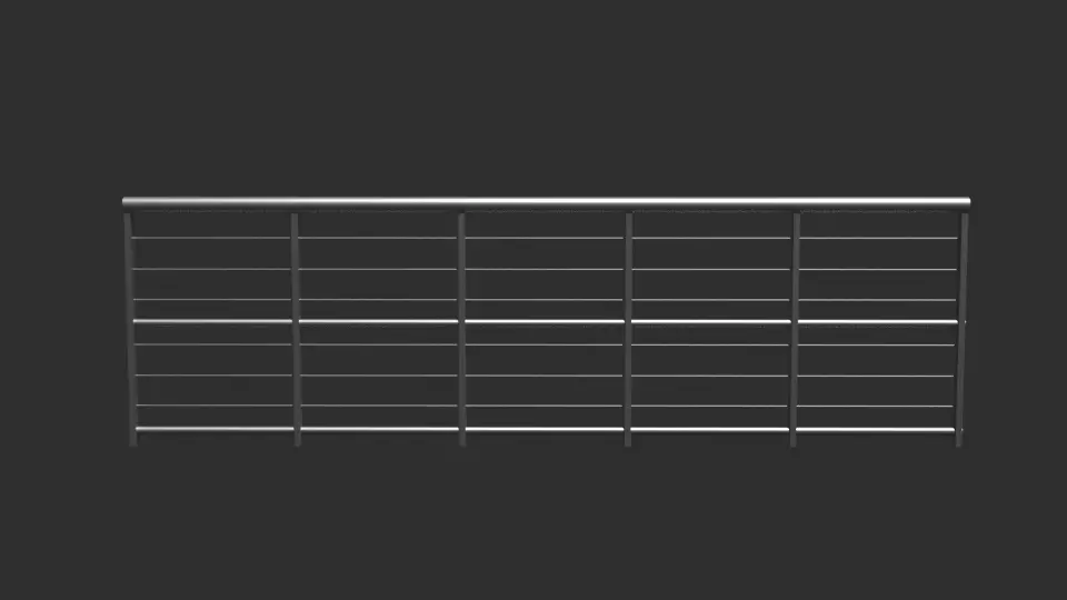 Railing metal shelf Low-poly 3D model_0