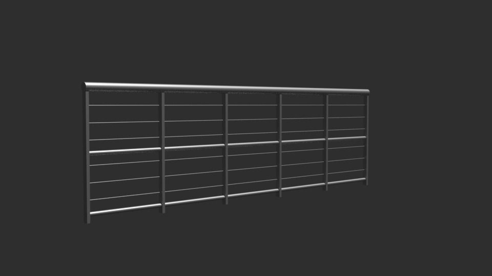 Railing metal shelf Low-poly 3D model_2