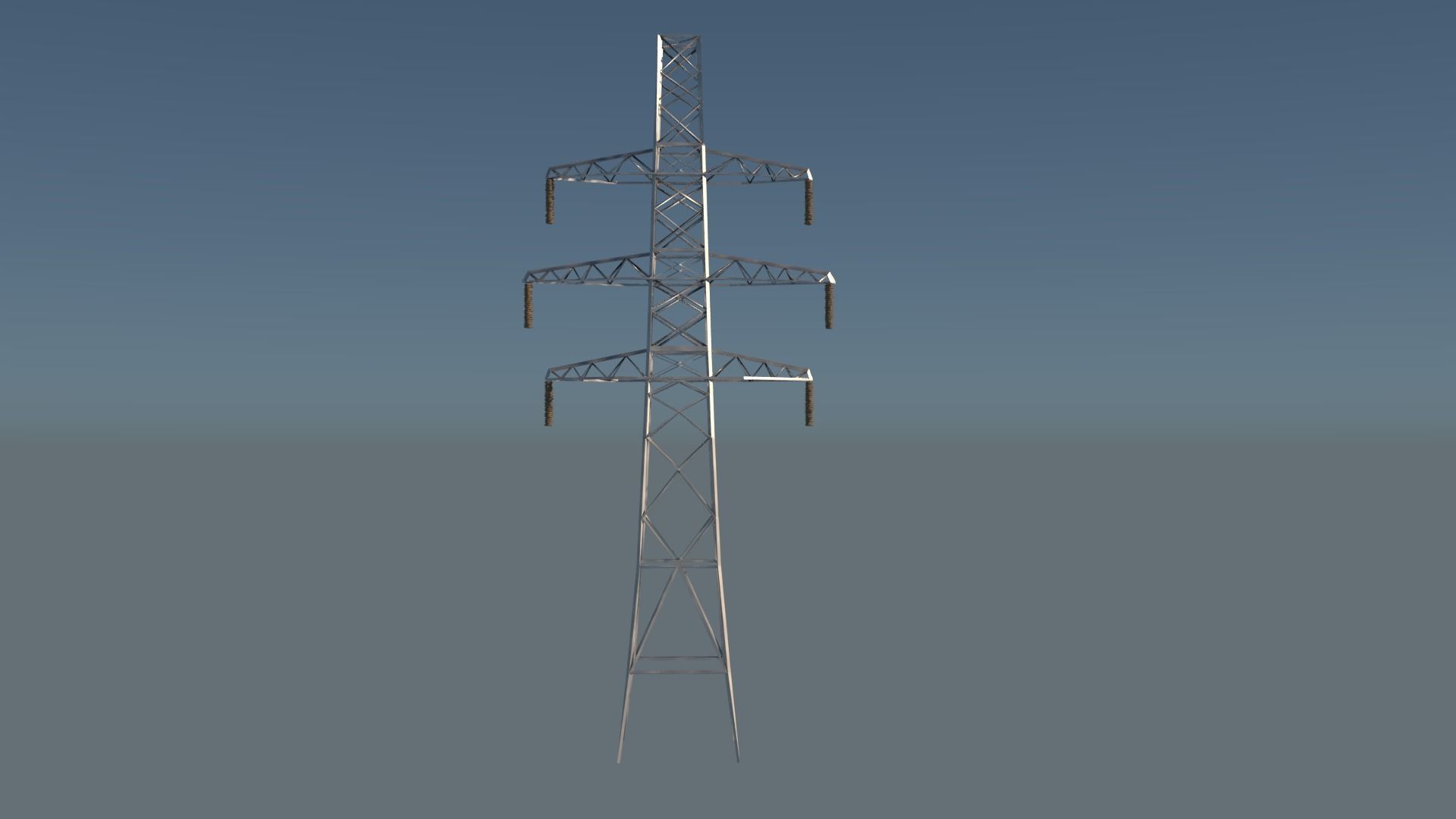 Pylon high voltage tower Low-poly 3D model_1