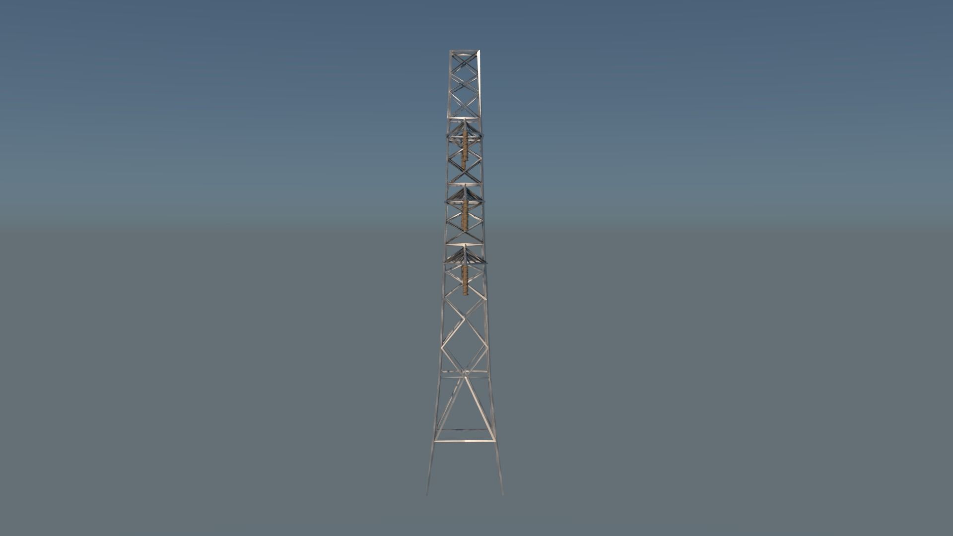 Pylon high voltage tower Low-poly 3D model_2