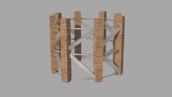 Scaffold wooden ring Free low-poly 3D model