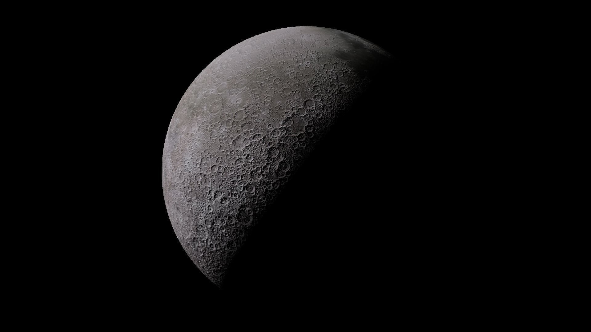 Realistic Moon 3D model_3