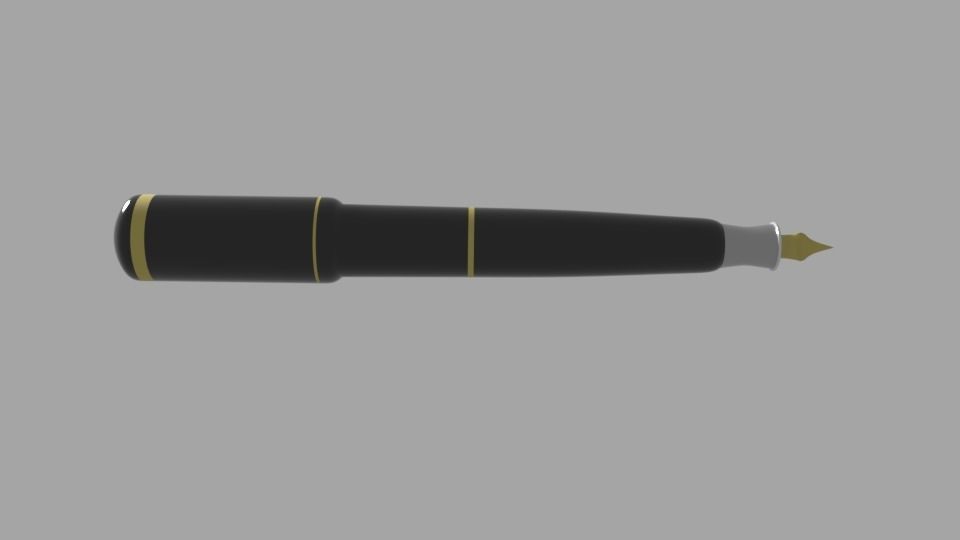 Fountain Pen Low-poly 3D model_3