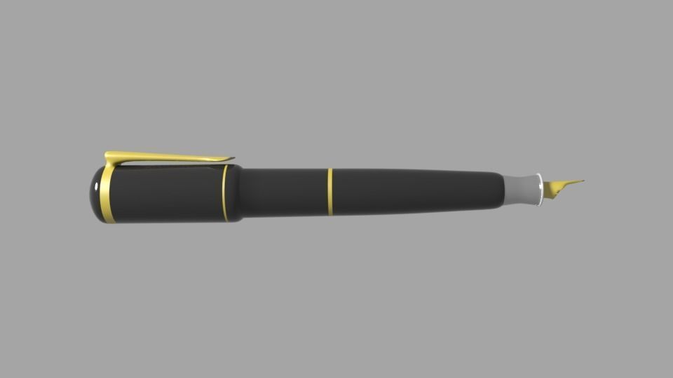 Fountain Pen Low-poly 3D model_2