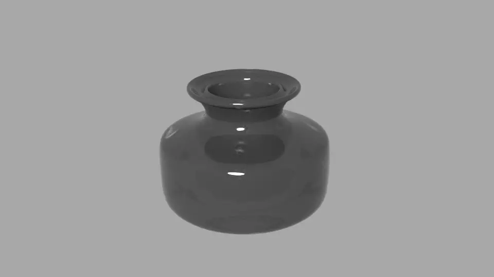 Inkwell vase Low-poly 3D model_0