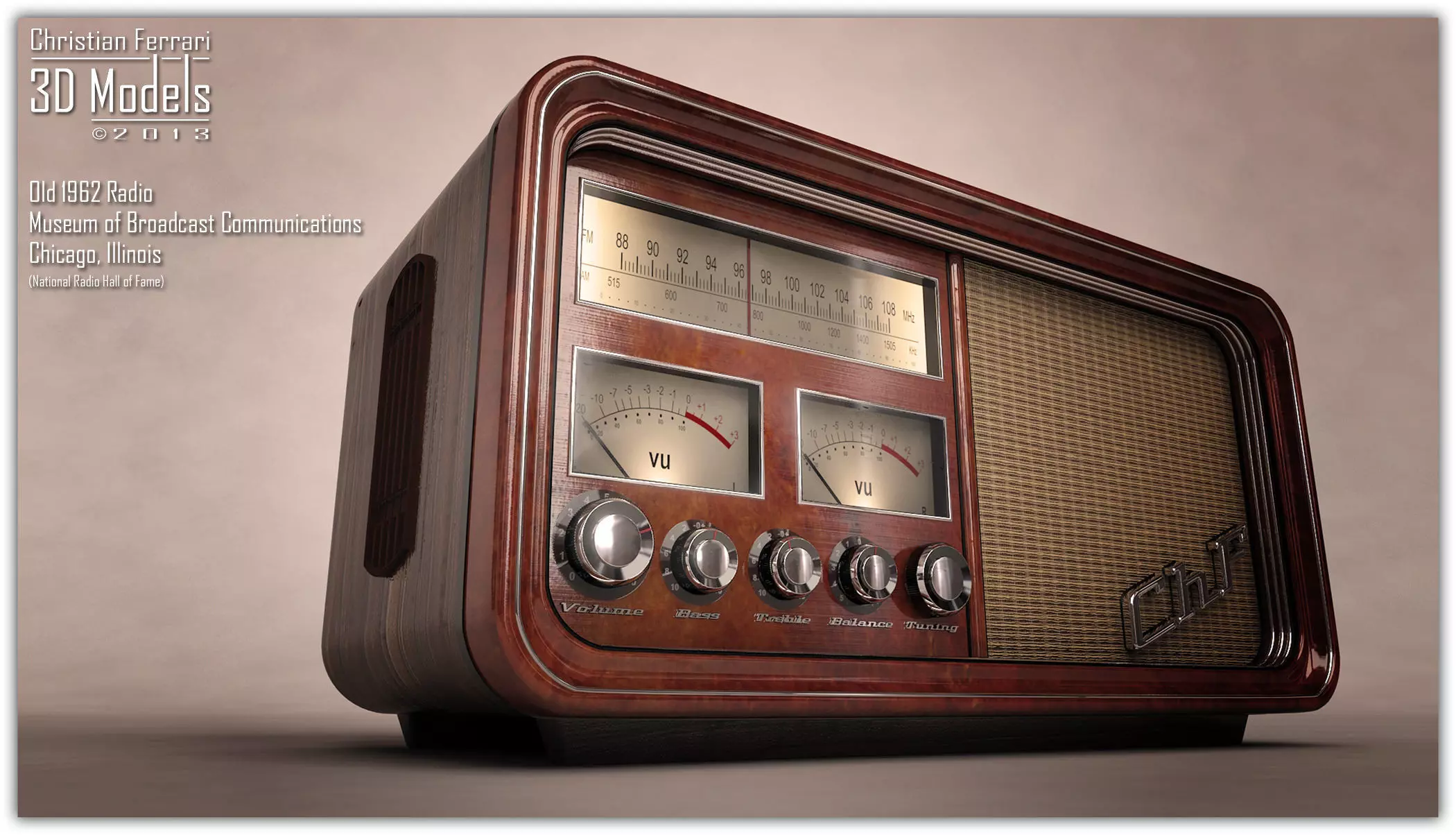 Old Time Radio 3D model_0