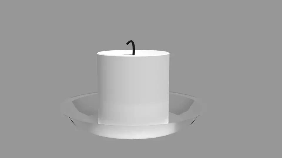 Candle in glass Free 3D model_0