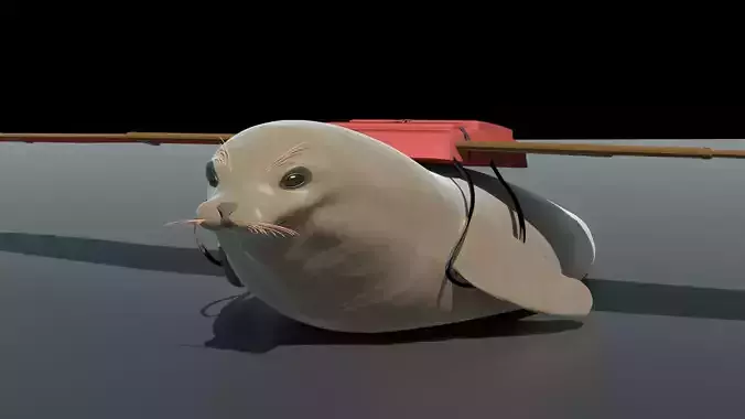 Seal with Winged Backpack 3D model