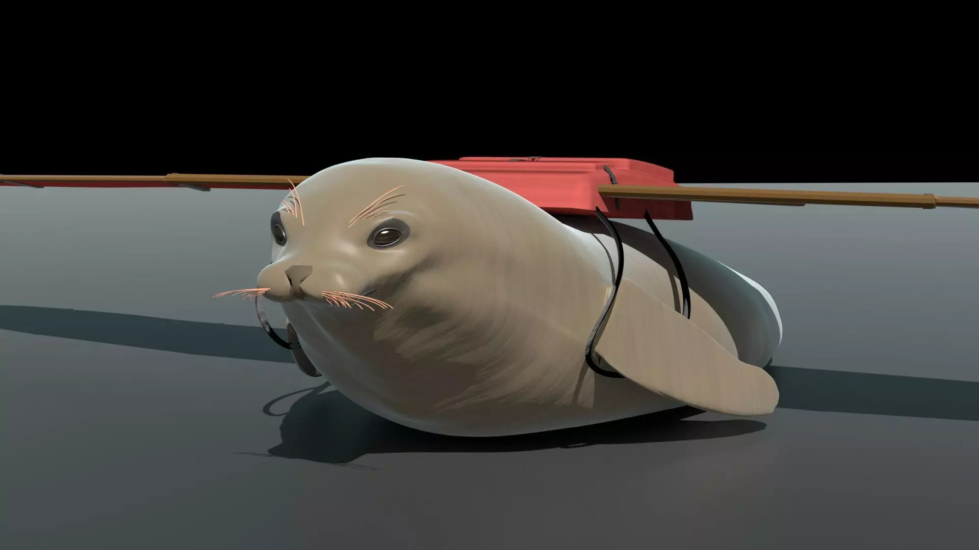 Seal with Winged Backpack 3D model