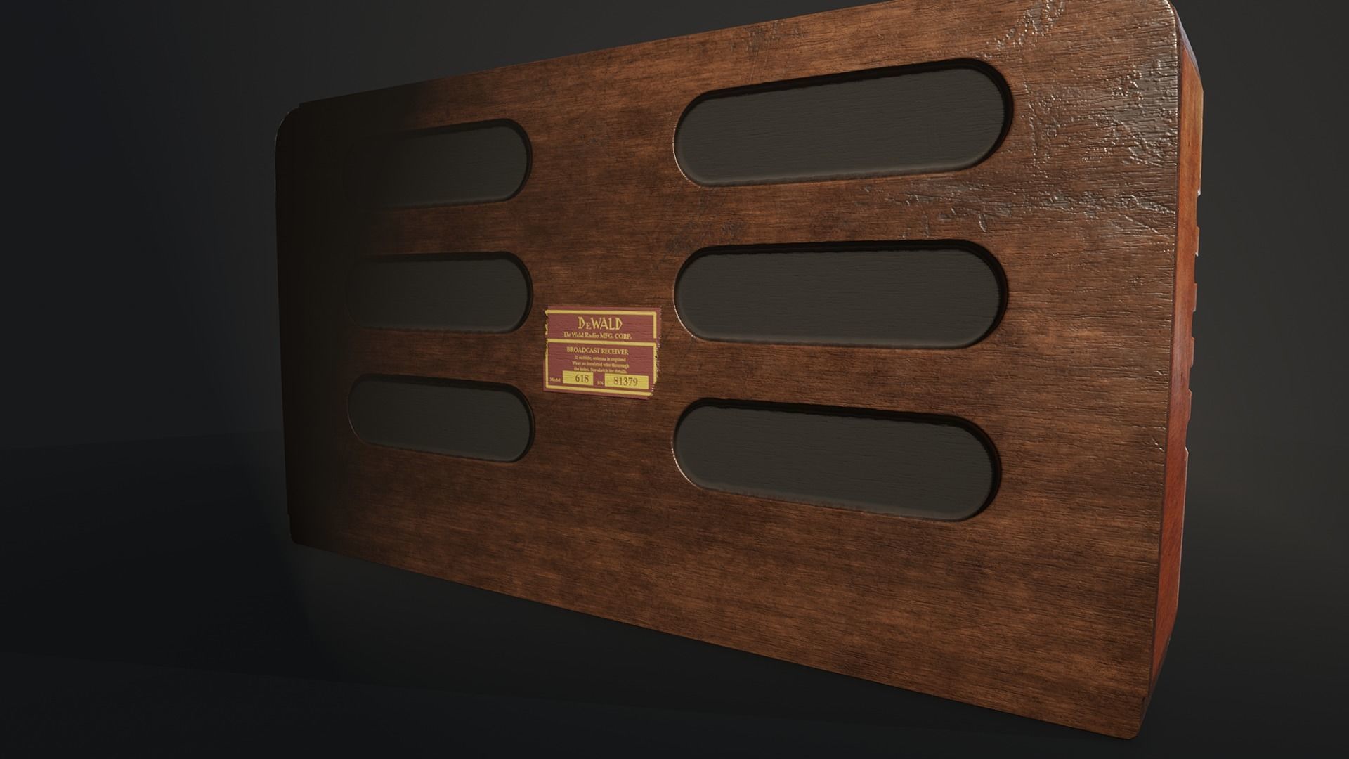 DeWald 618 tube radio Low-poly 3D model_5