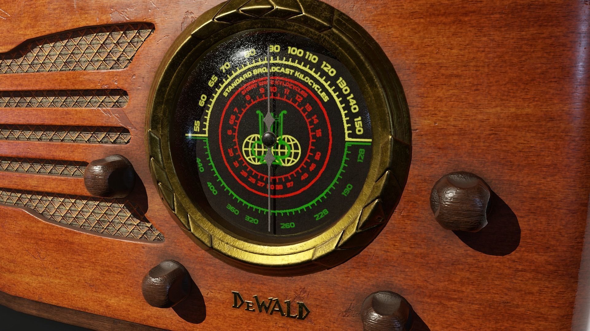 DeWald 618 tube radio Low-poly 3D model_7