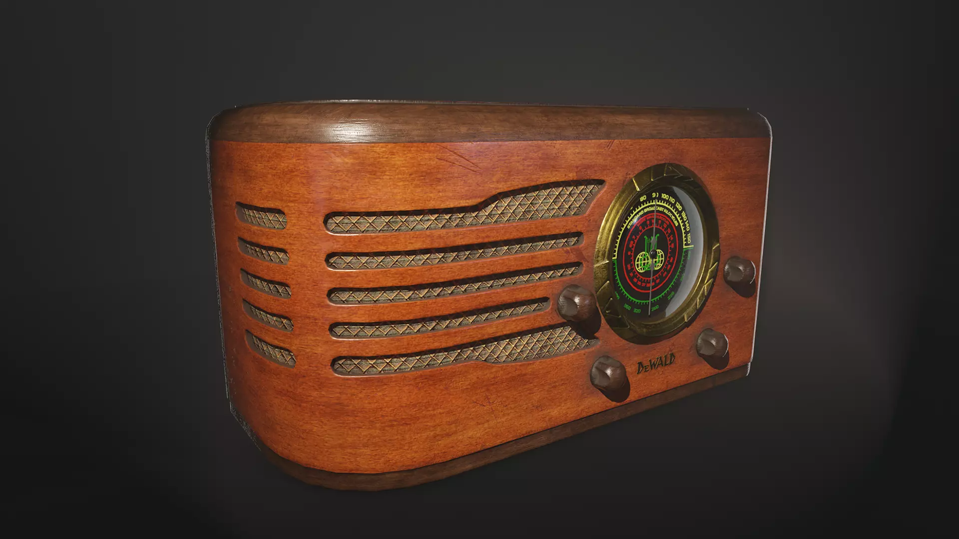 DeWald 618 tube radio Low-poly 3D model_0