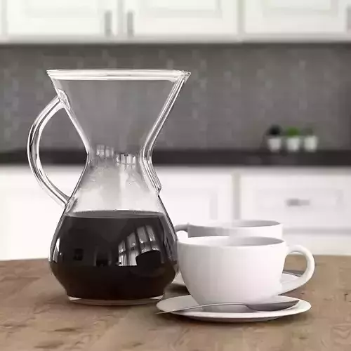 Chemex and Coffee Cups - Pour over Coffee