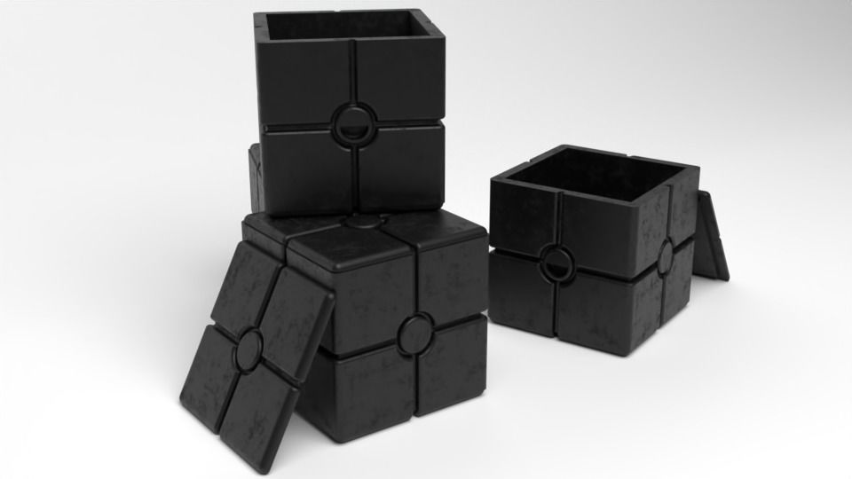 Star Wars black container crate 1-6 scale 3D print model_3