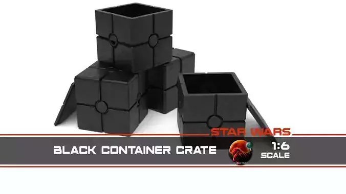 Star Wars black container crate 1-6 scale 3D print model