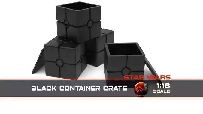 Star Wars black container crate 1-18 scale Kenner Hasbro 3D print model