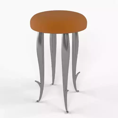Chair orange stool with metal legs