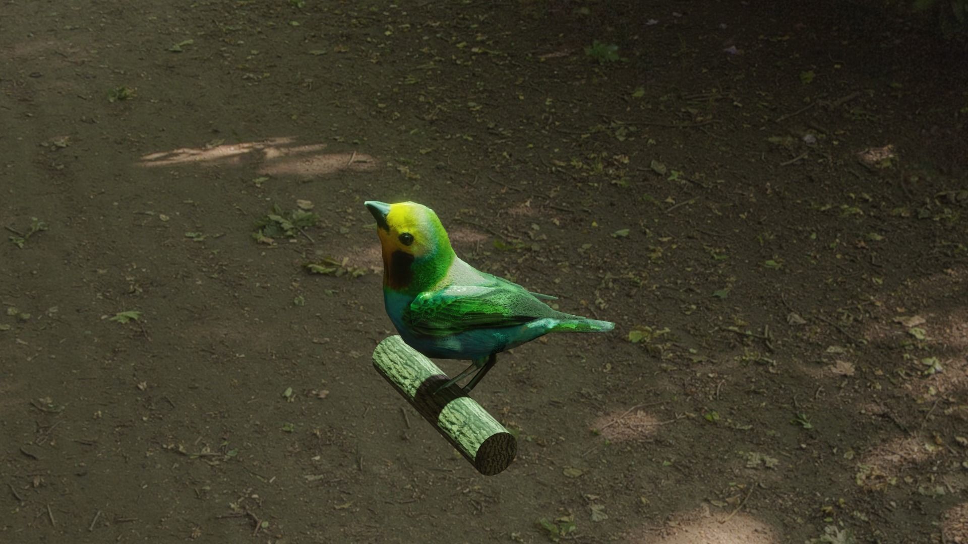 bird flying Low-poly 3D model_1