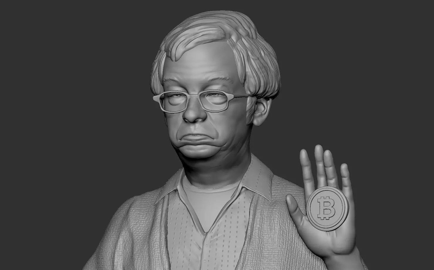 Satoshi Nakamoto Bitcoin 3D print model_0
