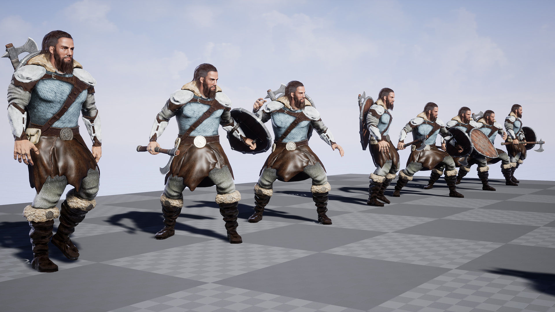 Slavic Warrior - Low-poly model of the character Low-poly 3D model_10