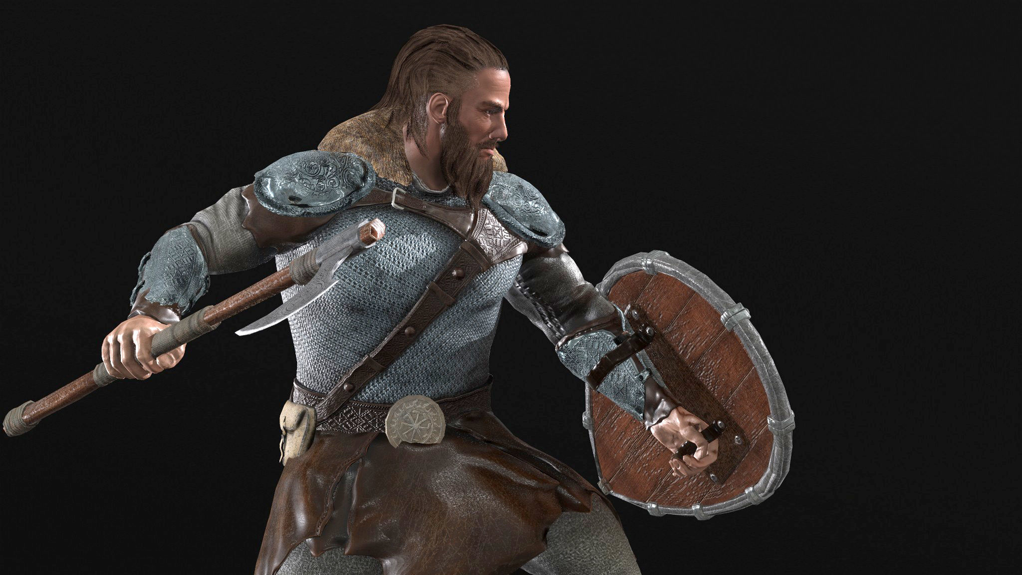 Slavic Warrior - Low-poly model of the character Low-poly 3D model_2