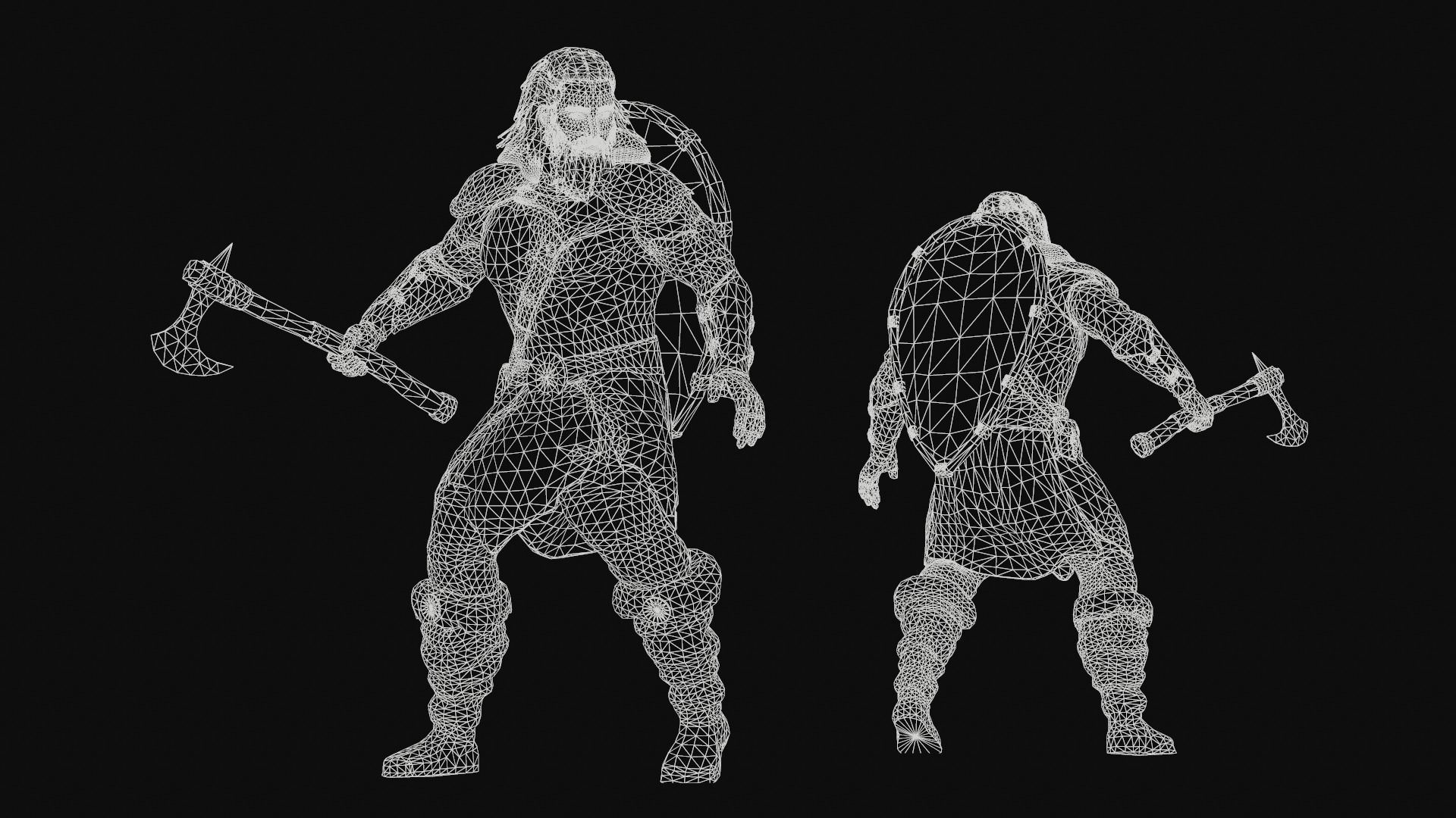 Slavic Warrior - Low-poly model of the character Low-poly 3D model_14