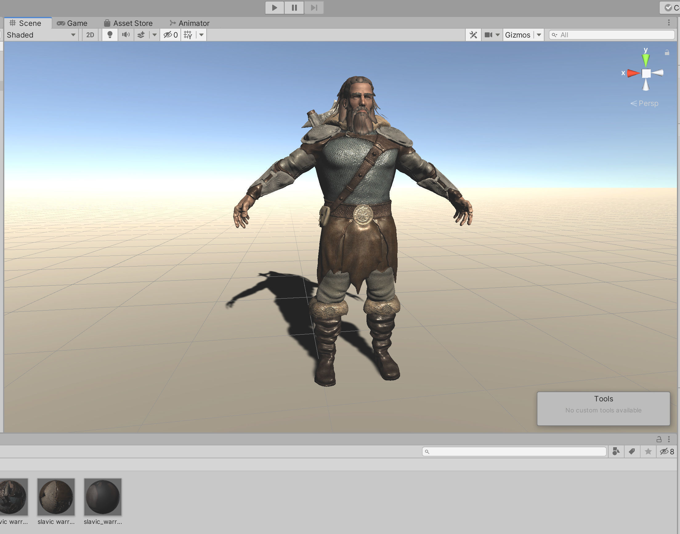 Slavic Warrior - Low-poly model of the character Low-poly 3D model_16