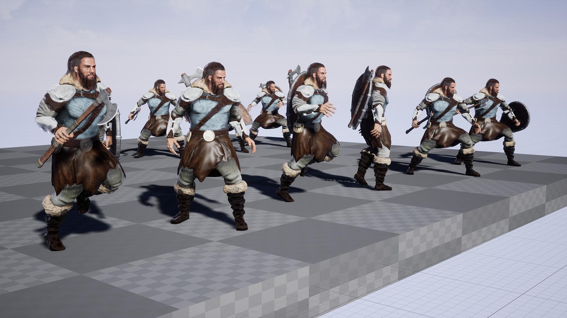 Slavic Warrior - Low-poly model of the character Low-poly 3D model_7