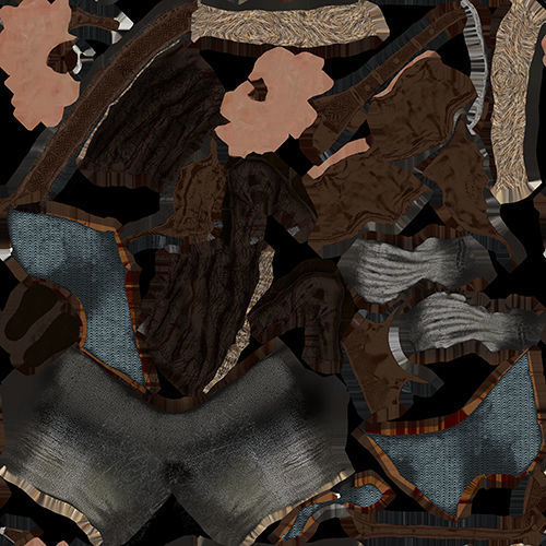 Slavic Warrior - Low-poly model of the character Low-poly 3D model_28