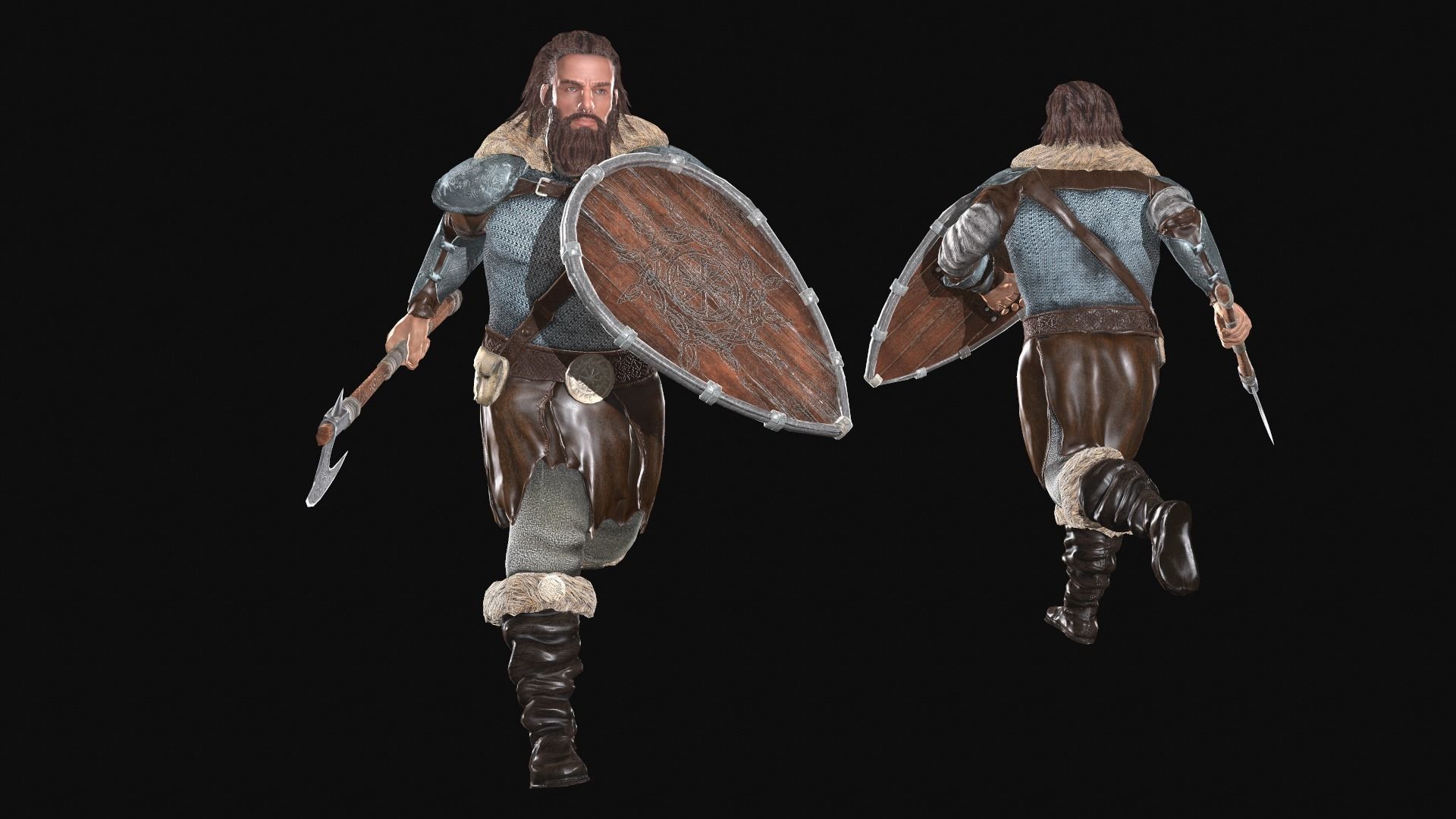 Slavic Warrior - Low-poly model of the character Low-poly 3D model_13