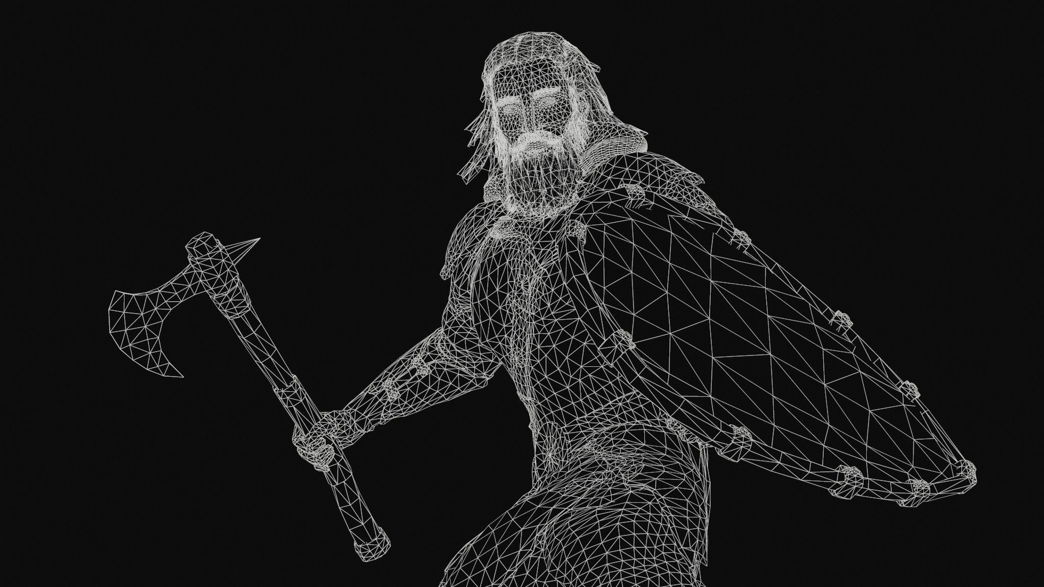 Slavic Warrior - Low-poly model of the character Low-poly 3D model_6