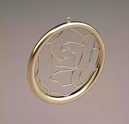 gold circle flower necklace