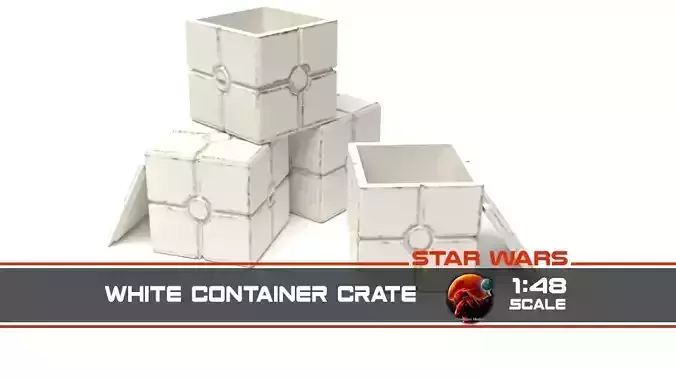 Star Wars white container crate 1-48 scale Legion  3D print model
