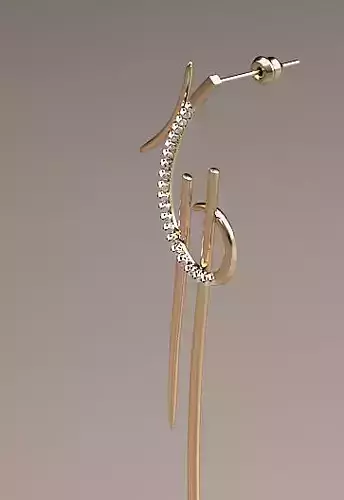 gold earrings model with diamond