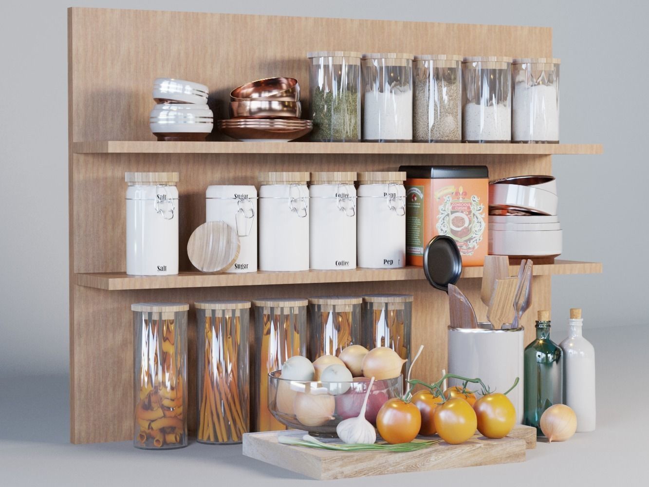 kitchen Set shelf 3D model_1