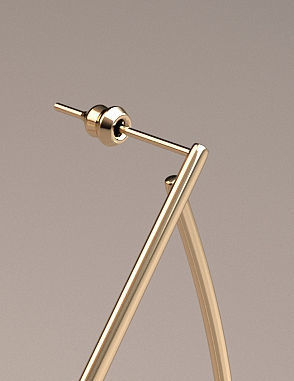 gold triangle earrings model 3D print model_2