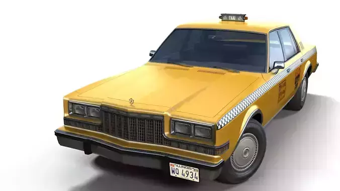 Dodge Diplomat 1980 Taxi Low-poly 3D model