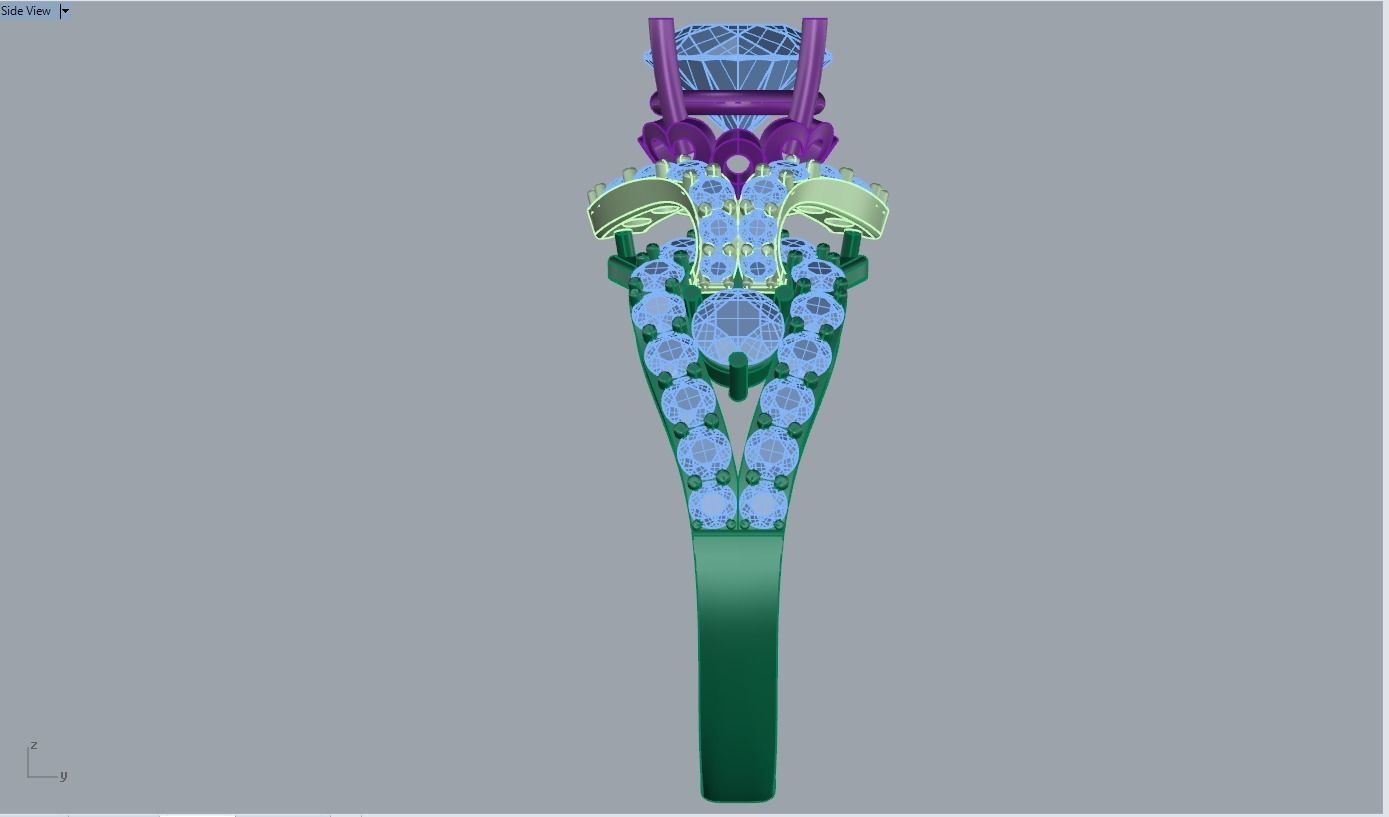 girl diamond ring  3D print model_1