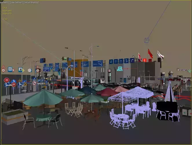 Low poly street view