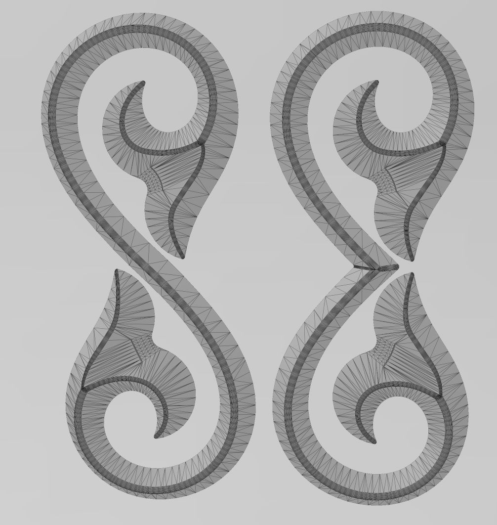 Floral scroll decoration element relief 3D print model_11