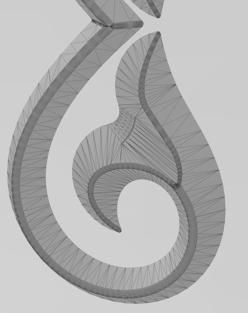 Floral scroll decoration element relief 3D print model_12