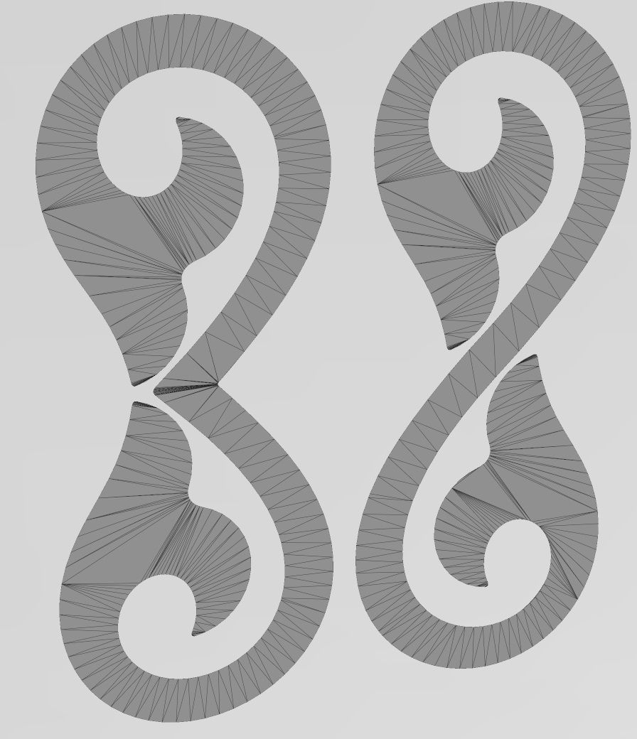 Floral scroll decoration element relief 3D print model_14