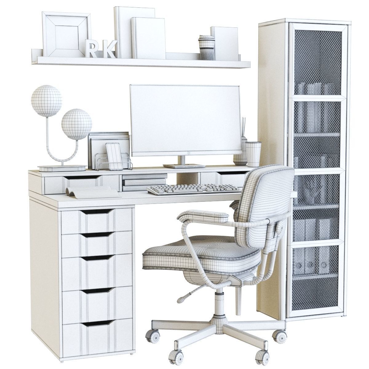 Office workplace 36 3D model_3