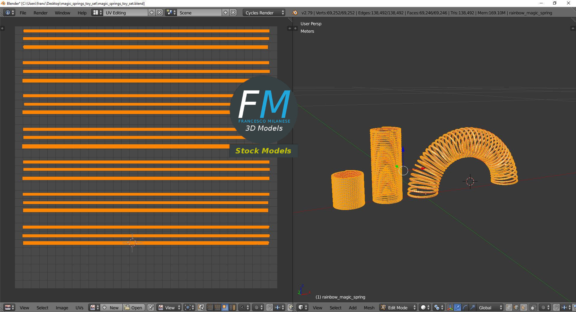Magic springs toy set 3D model_10