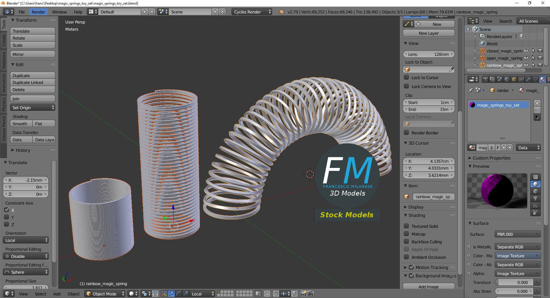 Magic springs toy set 3D model_9