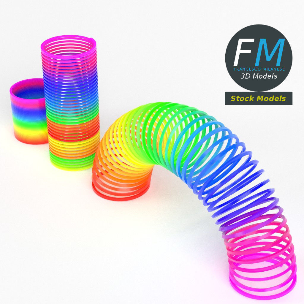 Magic springs toy set 3D model_2