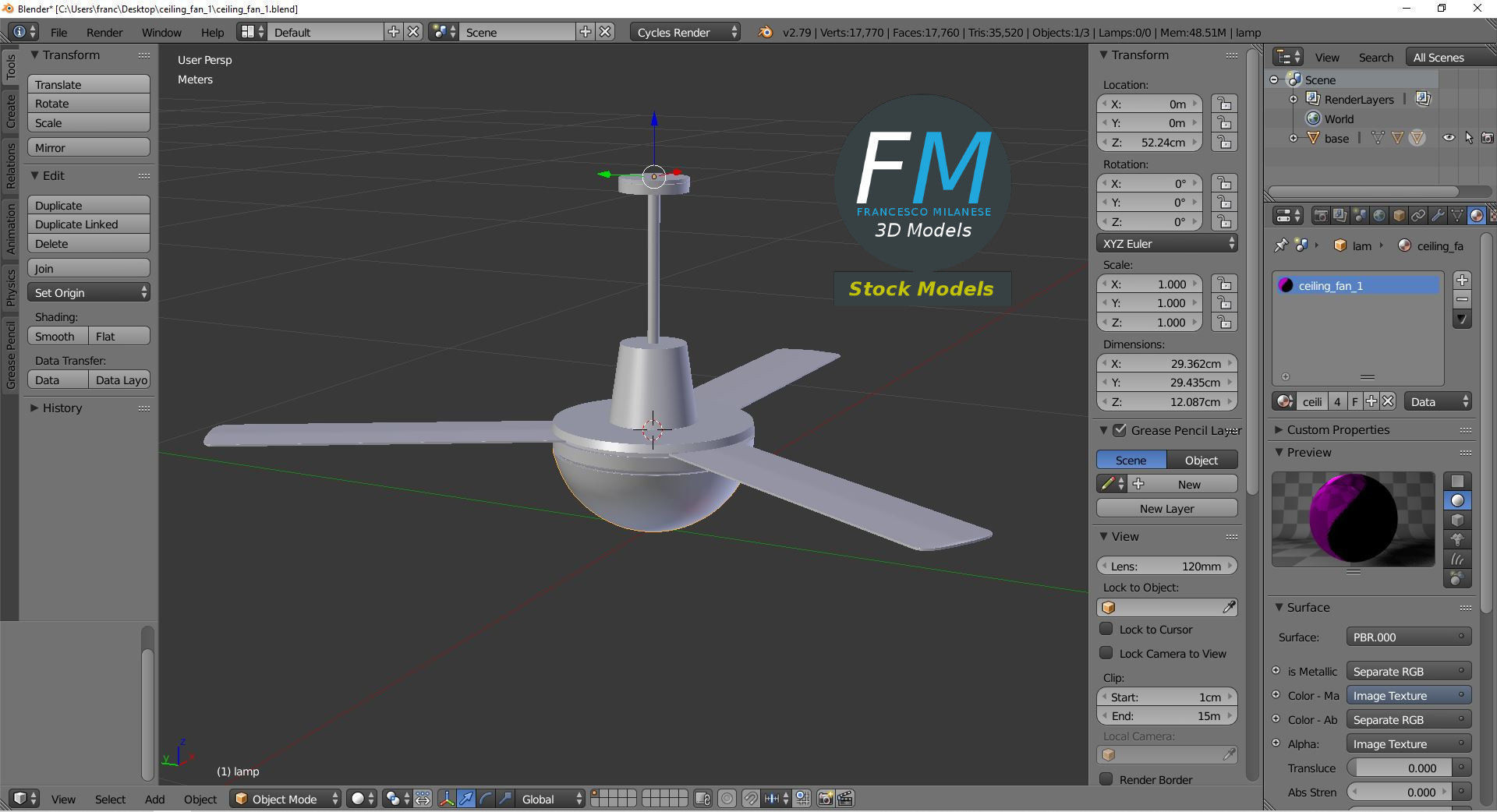 Ceiling fan 1 3D model_9