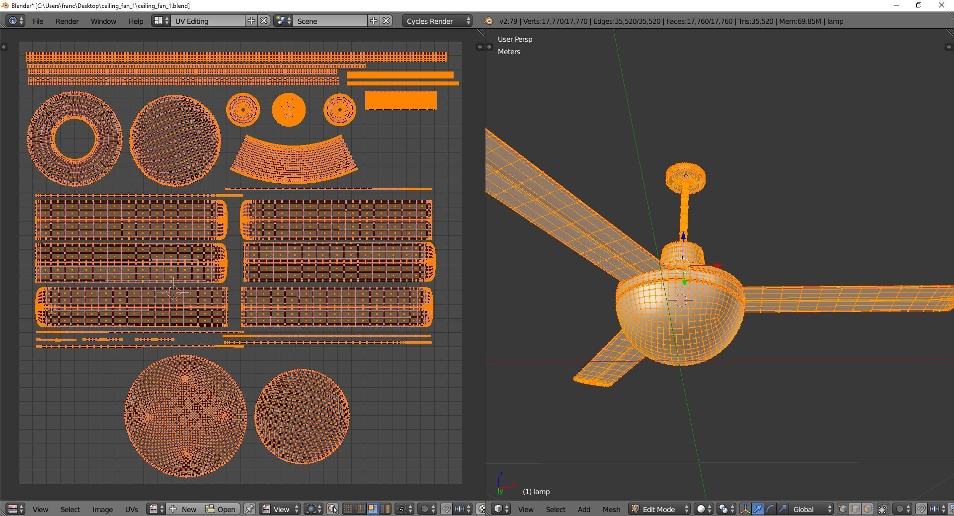 Ceiling fan 1 3D model_10