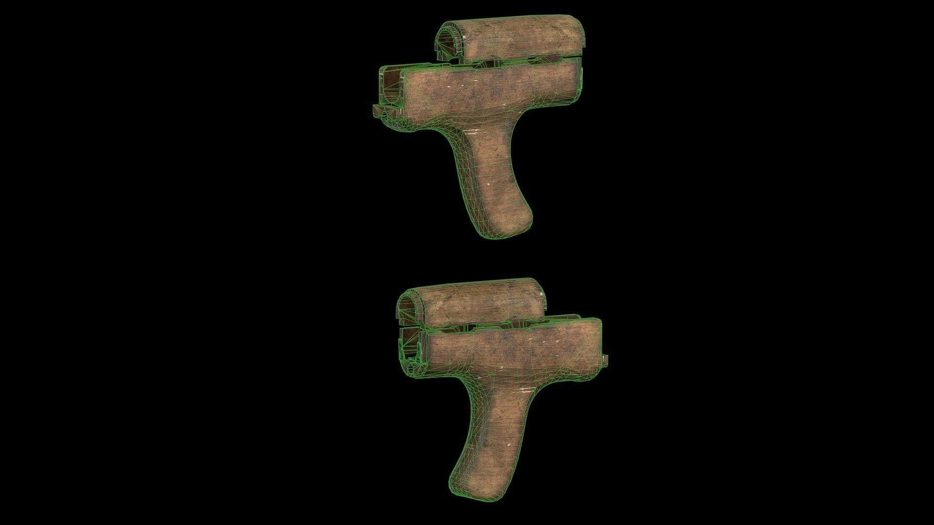  AK - Handguard - Romanian  Low-poly 3D model_2