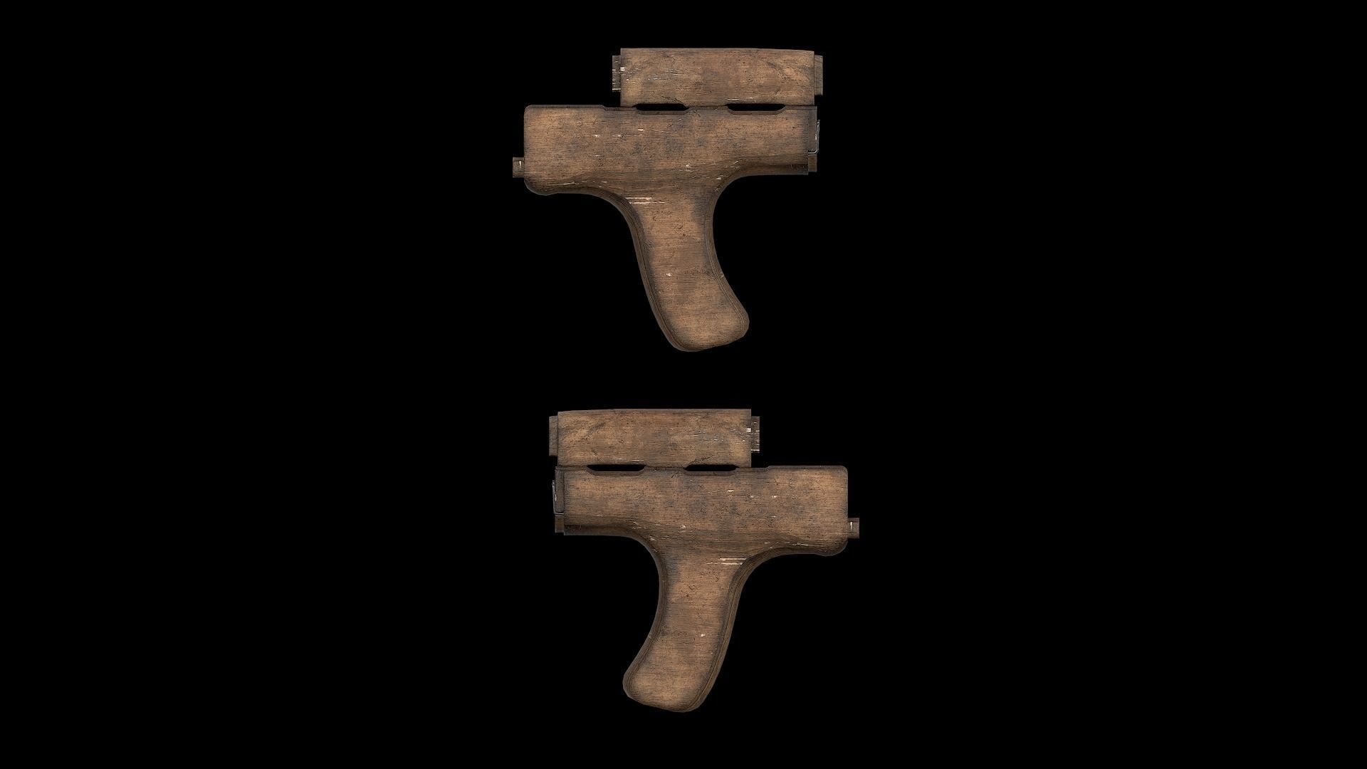  AK - Handguard - Romanian  Low-poly 3D model_1